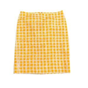 Talbots Yellow and White Knee-Length Pencil Skirt Resort Wear